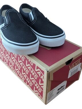 Vans Kids NWT Classic Slip-On Black Canvas Shoes